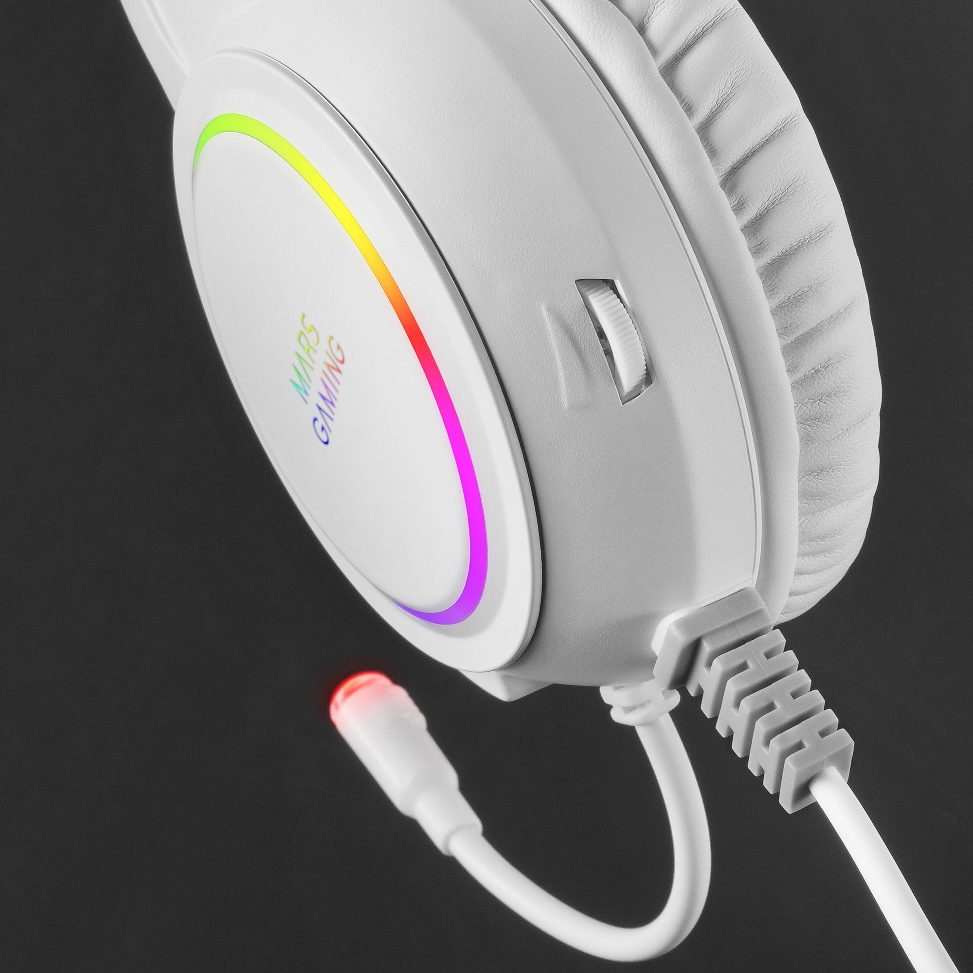 Auriculares Gaming Con Micrófono Mars Gaming Mhrgb Jack 3.5 Blancos
