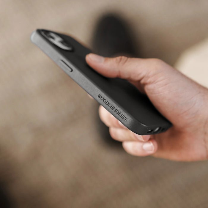 Woodcessories Bio Leather Funda Magsafe Iphone 15 Plus Negro