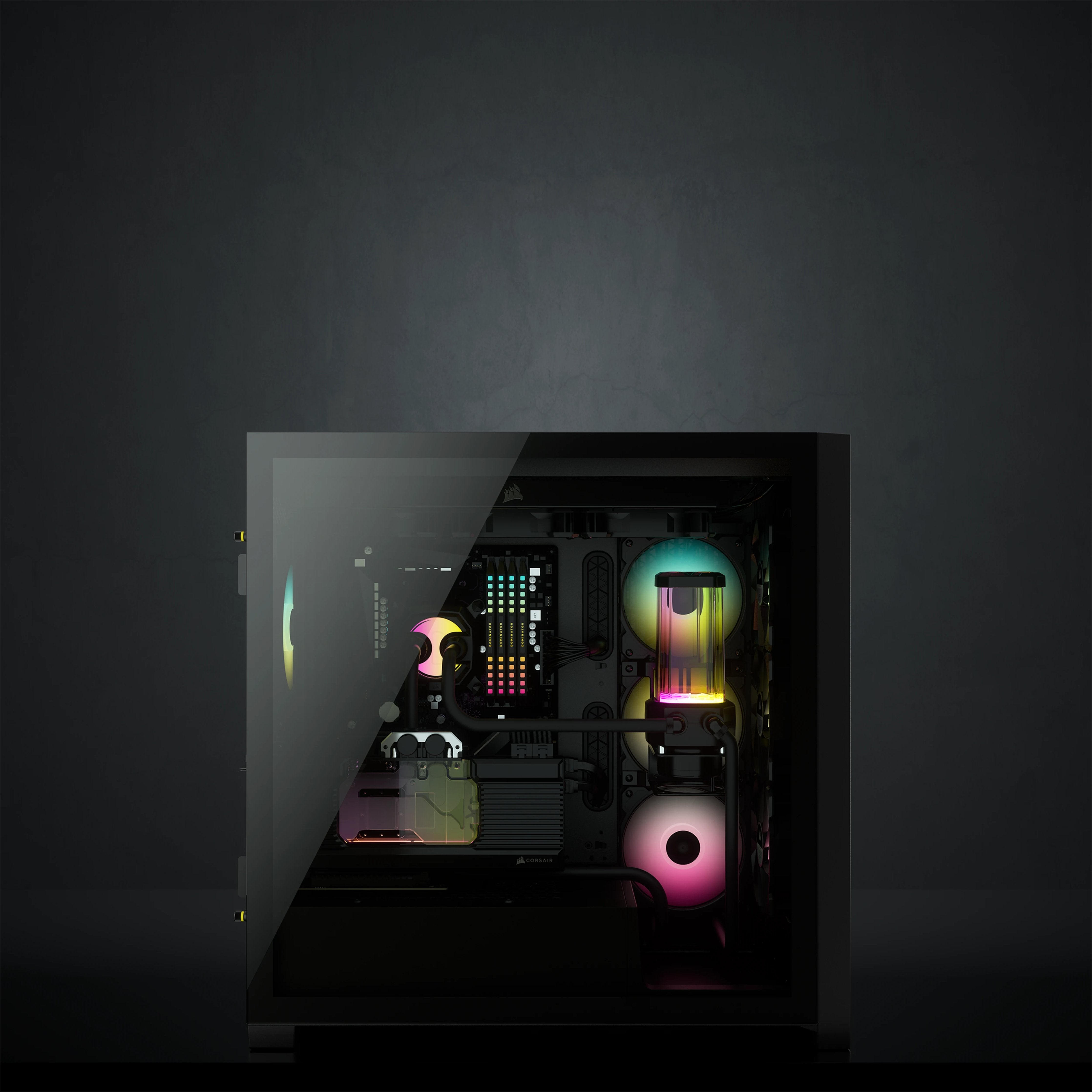Caja Pc Corsair Icue 5000x Cristal Templado Negra
