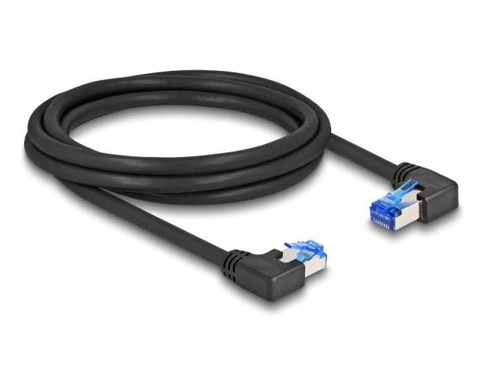 Delock Rj45 Cable De Red Cat.6a S/Ftp Rechts / Links Angular 2 M Negro