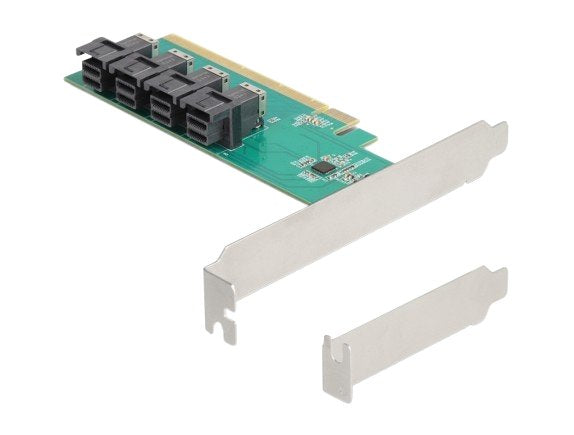 Pci Express X16 Karte Zu 4 X Intern Sff-8643 Nvme - Bifurcation - Low Profile Formfaktor