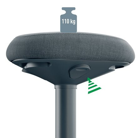 Leitz Ergo Active Mehhocker Con Komfortsitz Dunkelgris