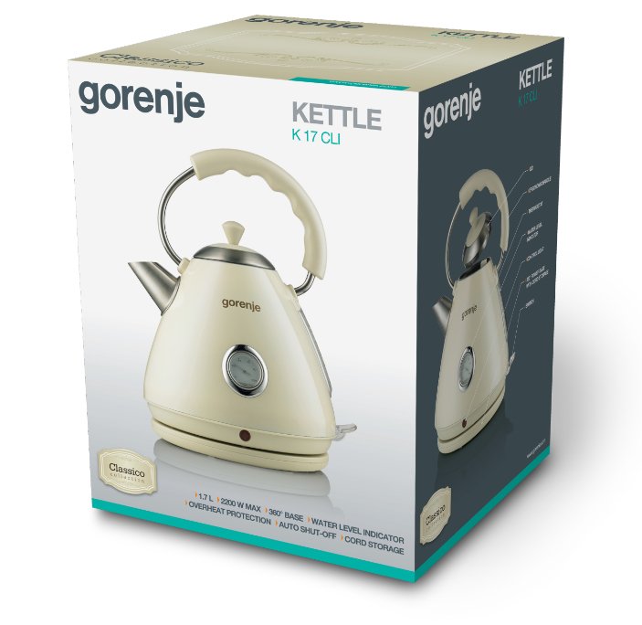 EAN 3838782012457 - Gorenje K17CLI tetera eléctrica 1,7 L 2200 W Beige imagen 5