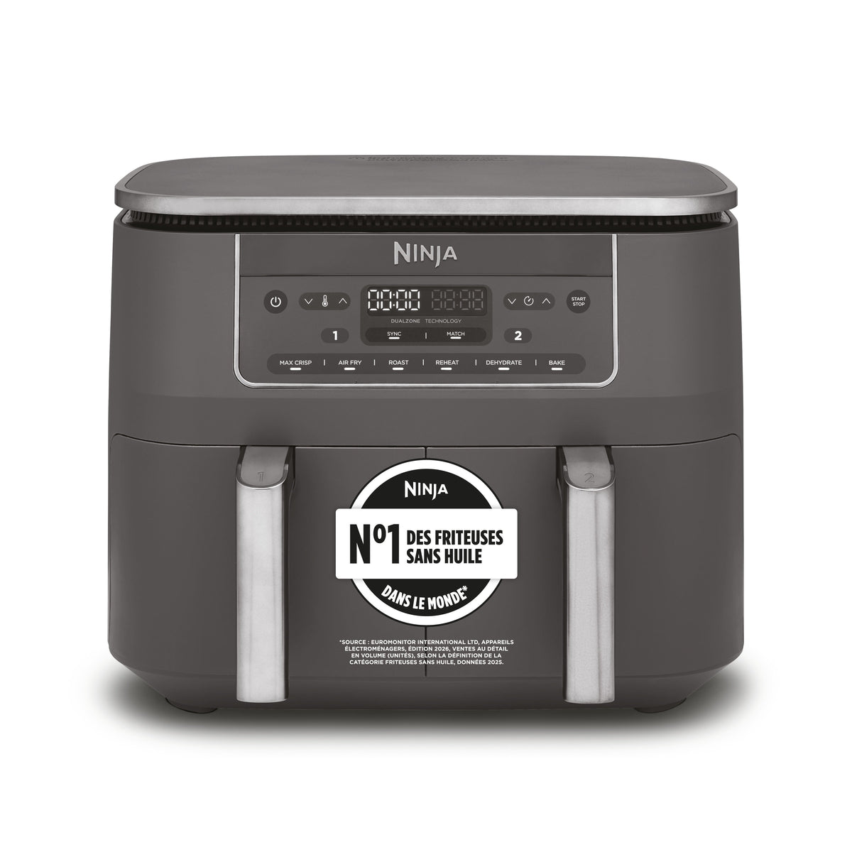 EAN 0622356322690 - Ninja DZ300EU freidora Doble 7,6 L Independiente 2470 W Freidora de aire caliente Gris imagen 9