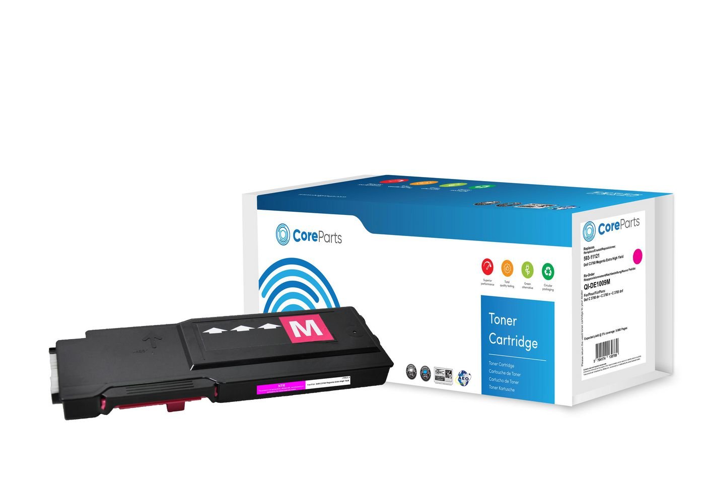 EAN 5704174130789 - CoreParts QI-DE1009M cartucho de tóner 1 pieza(s) Compatible Magenta imagen 1