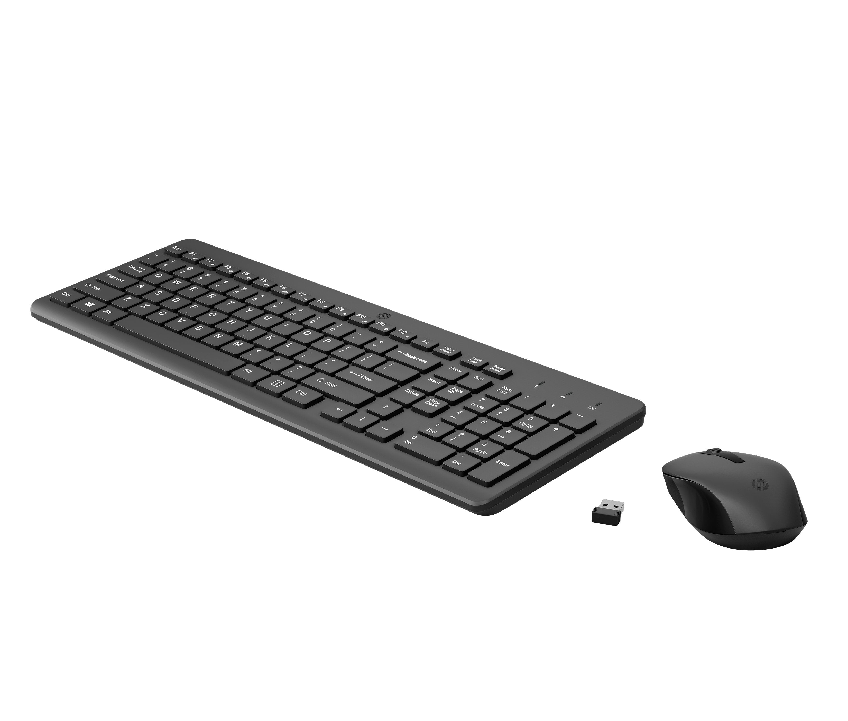 Hp Combinación De Teclado Y Ratón Inalámbricos 330, Juego De Escritorio Negro, Completo (100%), Rf Inalámbrico, Negro, Ratón Incluido