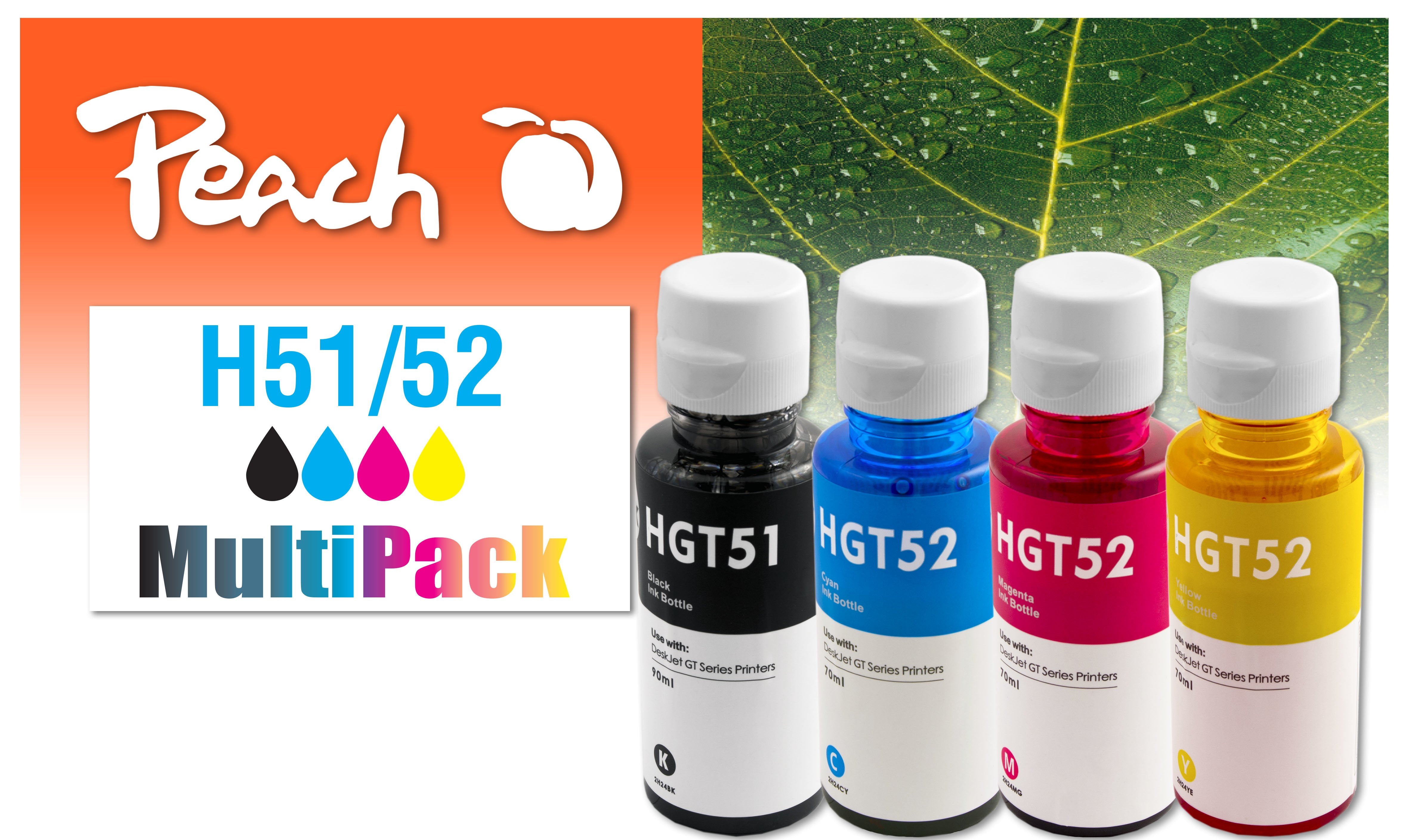 Peach Cartucho Hp Ciss Gt51 52 Multipack Remanufactured