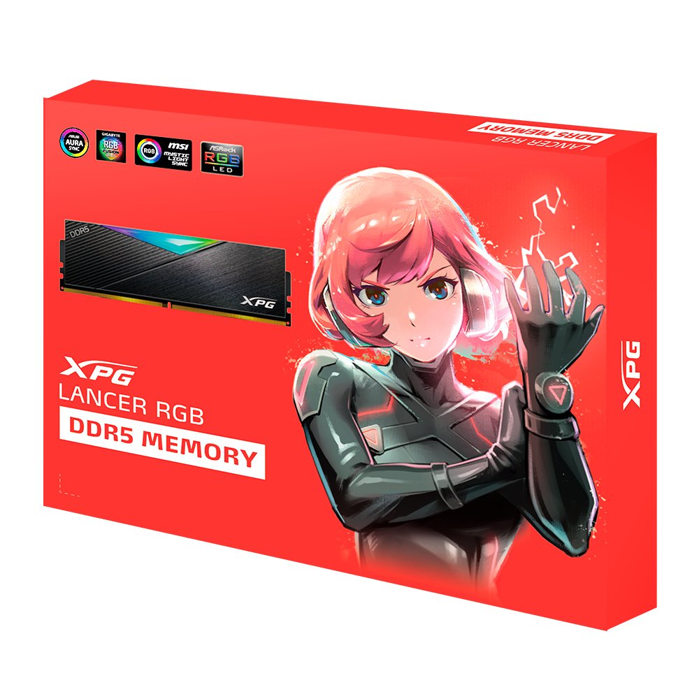 Memoria  Adata  32 Gb Ddr5-6400 (2x 16 Gb) Blanca, Ax5u6400c3216g-Dclabk, Xpg Lancer, Intel Xmp, Amd Expo