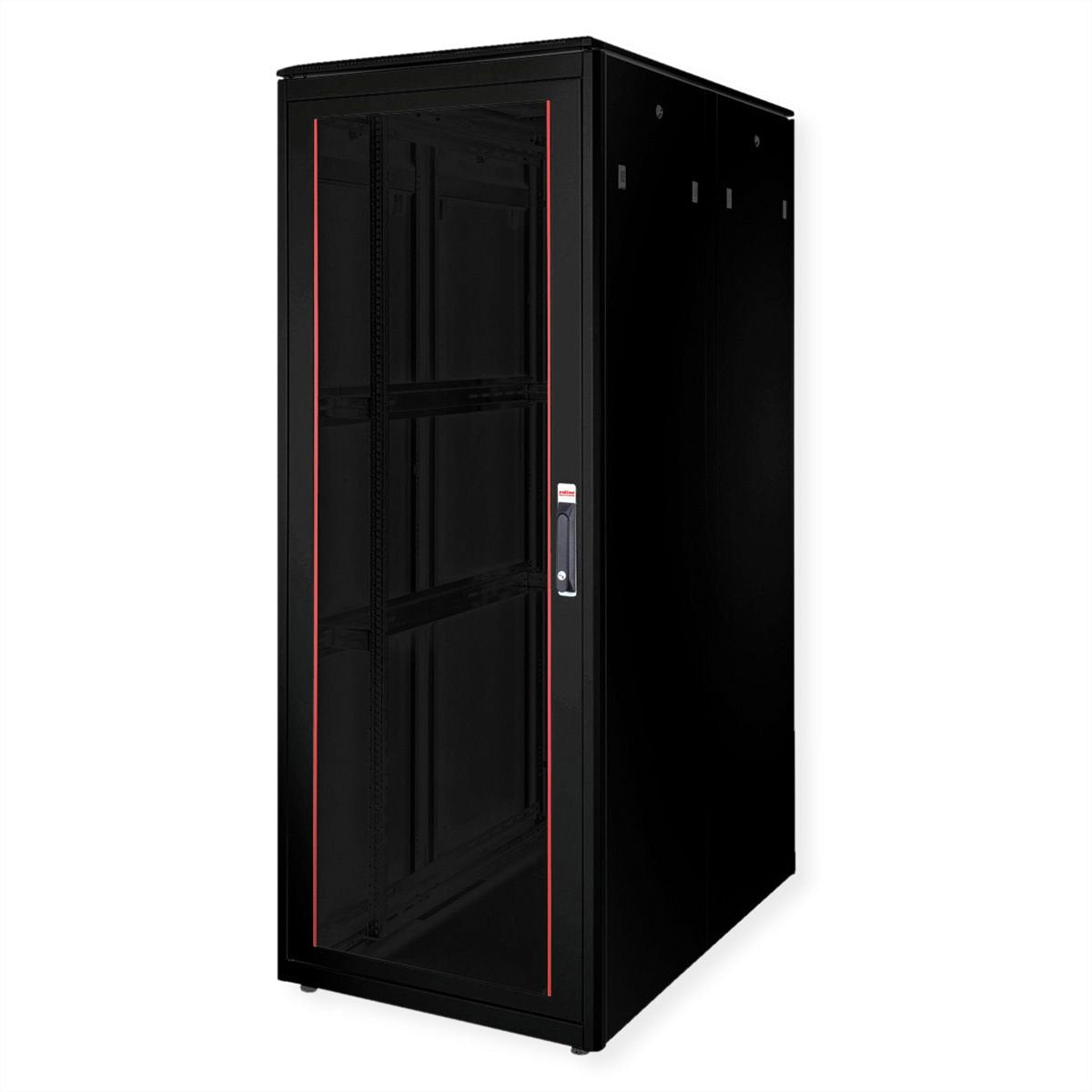 Roline 19-Zoll Netzwerkschrank Pro 42 He, 800x1200 Bxt Glastr Schwarz