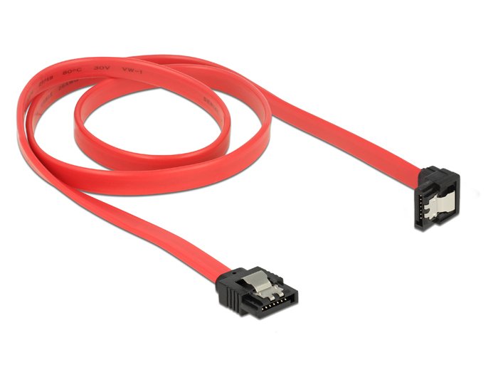 Delock Cable Sata 6 Gb/S Macho Gerade > Sata Macho Unten Angular 70 Cm Rojo