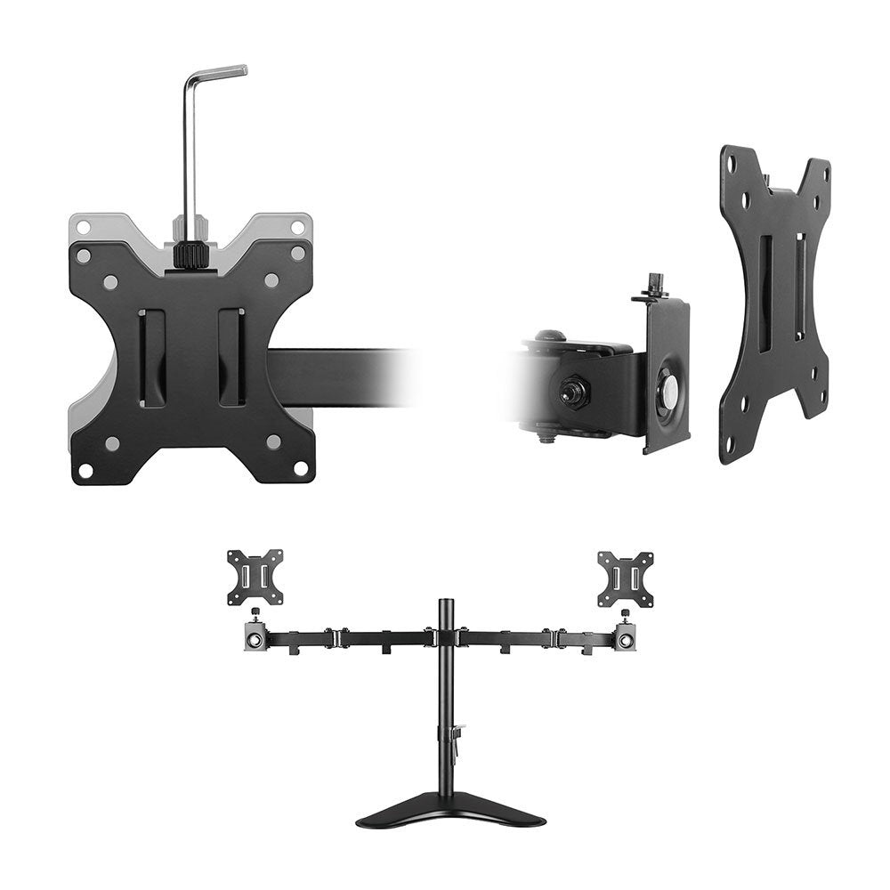 Ewent Soporte De Escritorio Para 2 Monitores De Hasta 32" Ewent Ew1536, Independiente, 16 Kg, 81,3 Cm (32"), 100 X 100 Mm, Ajustes De Altura, Negro