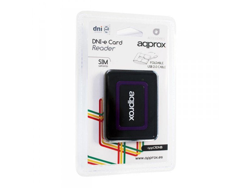 Lector De Tarjetas Externo Approx Dni Y Smart Cards Appcrdnib Compatible Con Tarjetas Sim 7 Ranuras Para S.O. Windows Usb 2.0 Color Negro