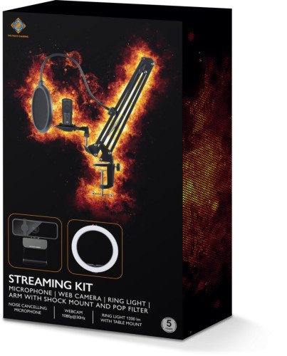 Deltaco Streaming Kit (Mikro, Lichtring, StNder U.A.)