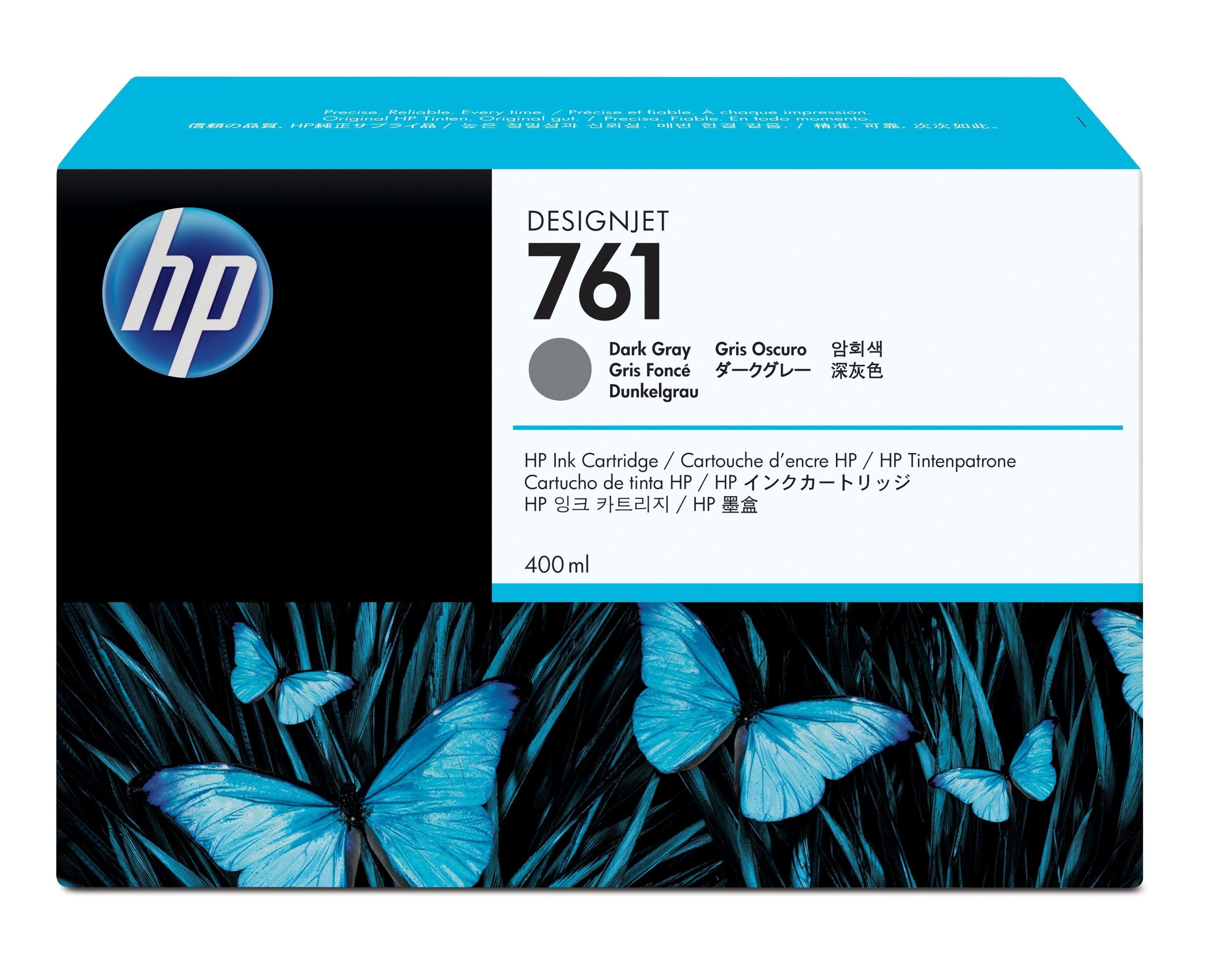 EAN 0132017691800 - HP 761 400-ml Dark Gray DesignJet Ink Cartridge cartucho de tinta 1 pieza(s) Original Rendimiento estánda imagen 1