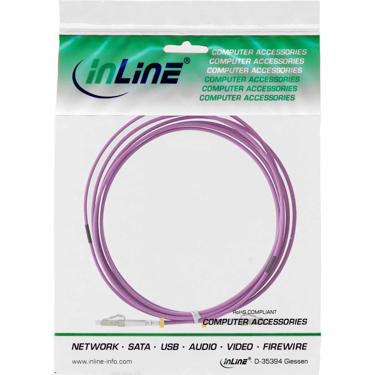 Cable Dúplex De Fibra Óptica Inline Lc/Lc 50/125?M Om4 5m