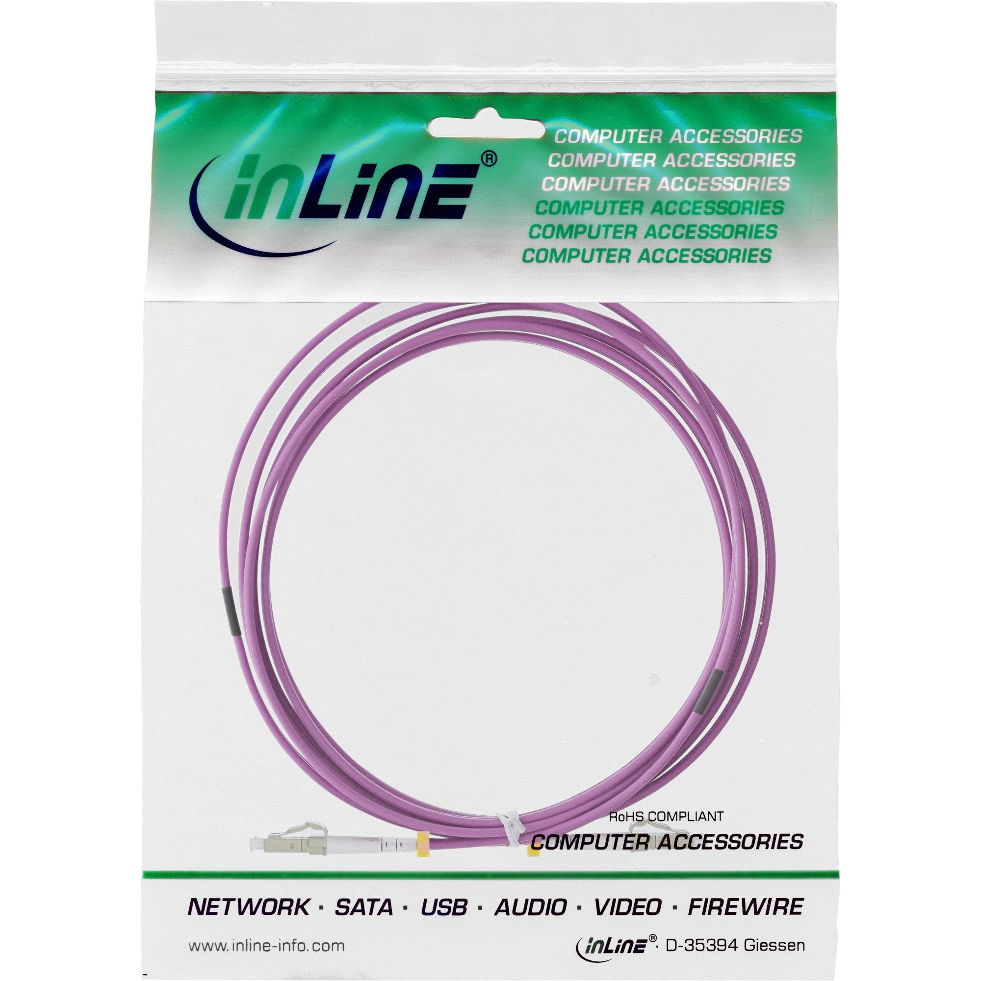 Cable Duplex De Fibra Óptica Inline Lc/Lc 50/125?M Om4 25m