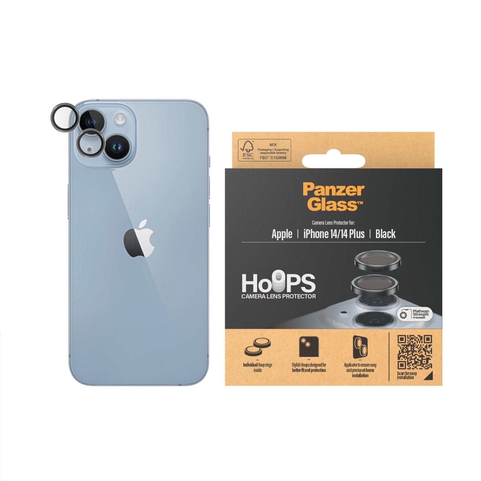 Protector De Pantalla Panzerglass Camera Rings Para  Iphone 14/14 Plus  1 Pieza(S)