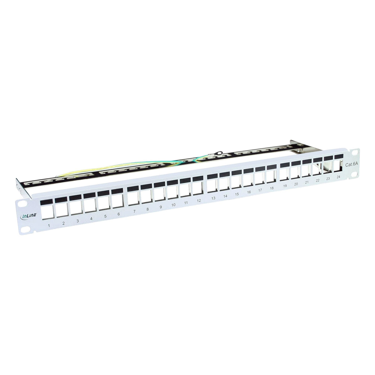 Patch Panel Inline Blank 19" 24 Puertos 1u Gris Claro