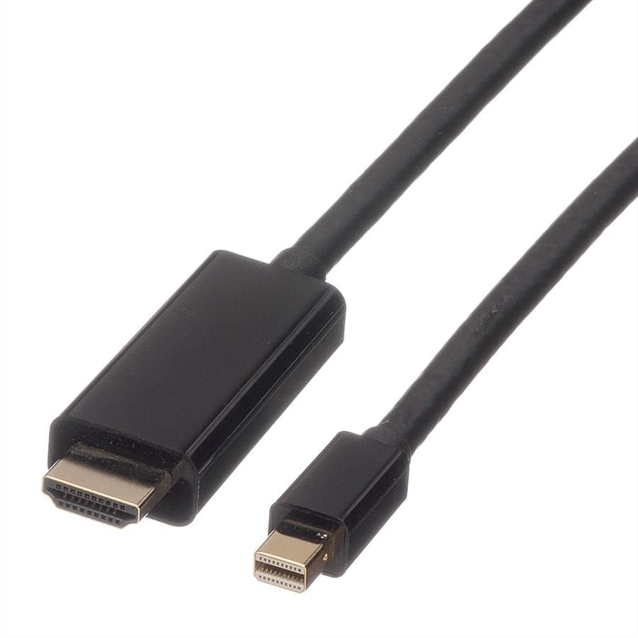 Roline Mini Displayport Cable, Mini Dp-Uhdtv, St St, Schwarz, 2 M