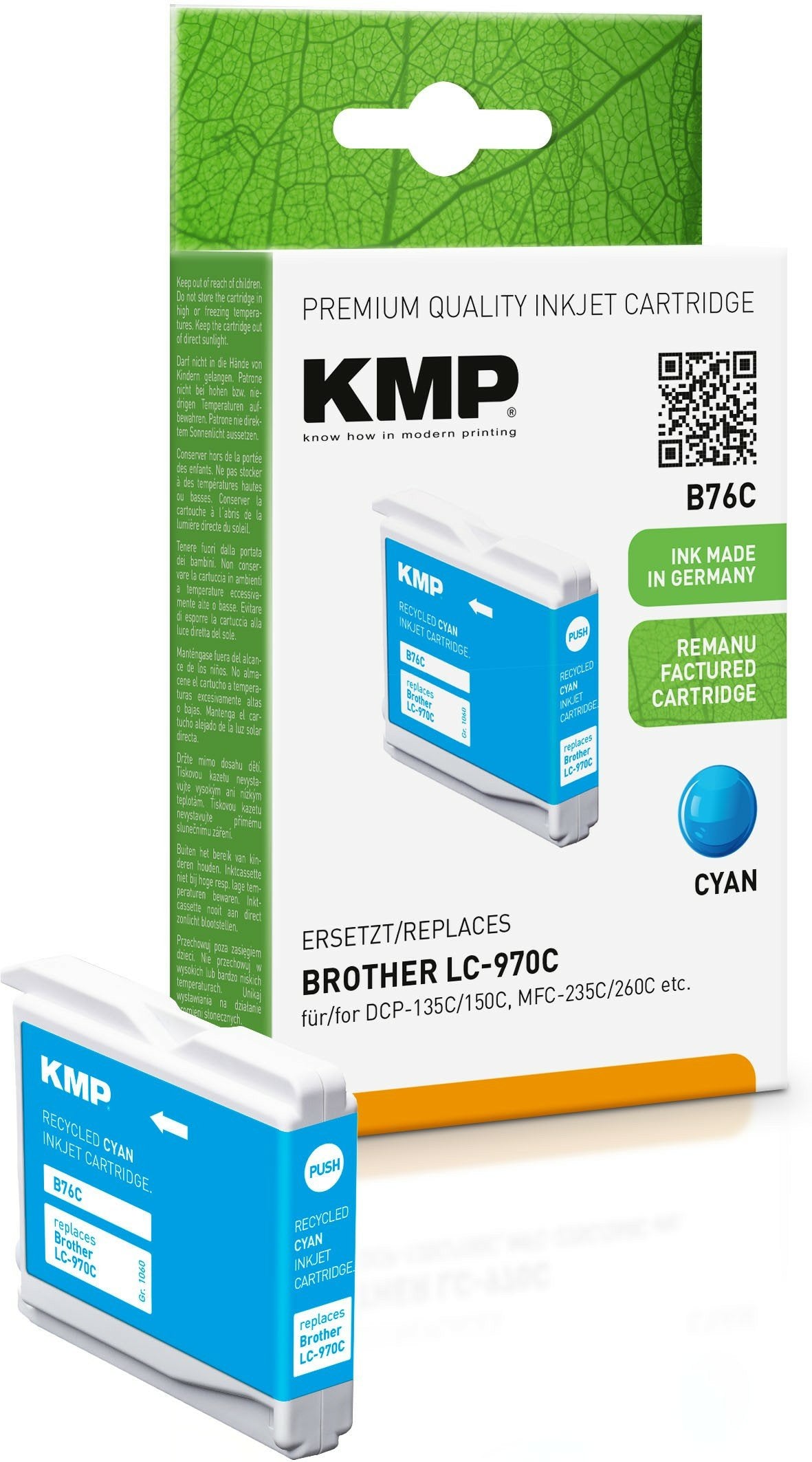 EAN 4011324370546 - KMP B76C cartucho de tinta 1 pieza(s) Compatible Cian imagen 1