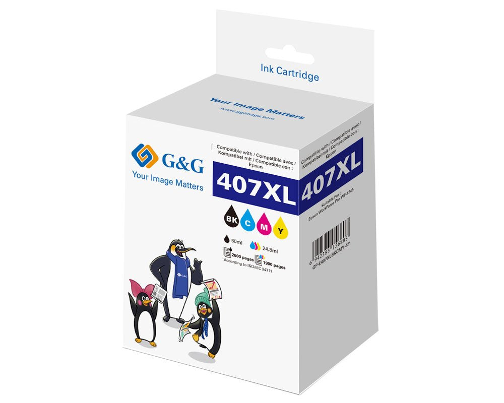 G&G Xl-Cartucho De Tinta Compatible Con Epson 407xl/Multipack