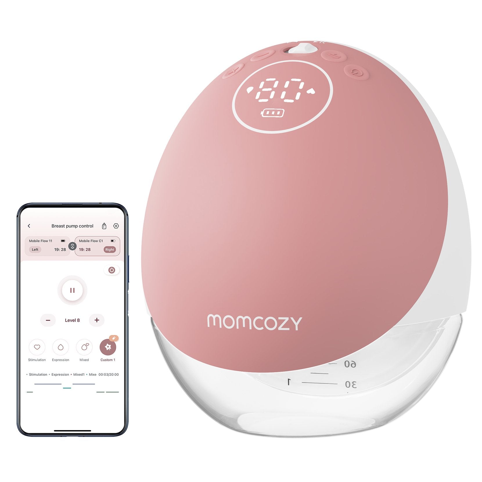 Momcozy - M9 Freihändige Milchpumpe - Rot