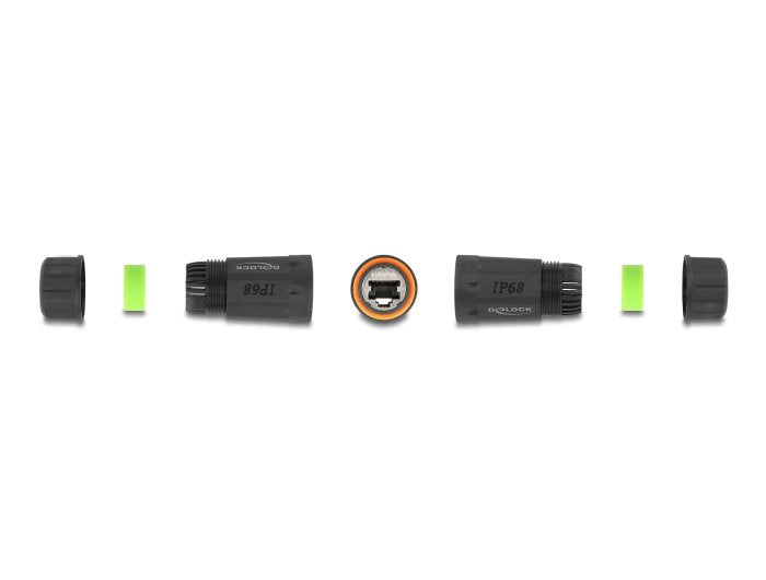 Delock 88144 Conector De Cable Rj45 Hembra A Rj45 Hembra Cat.6a Con Rosca M20 Y Dos Juntas Para Cable Delgado Ip68 Resistente Al Polvo Y Al Agua