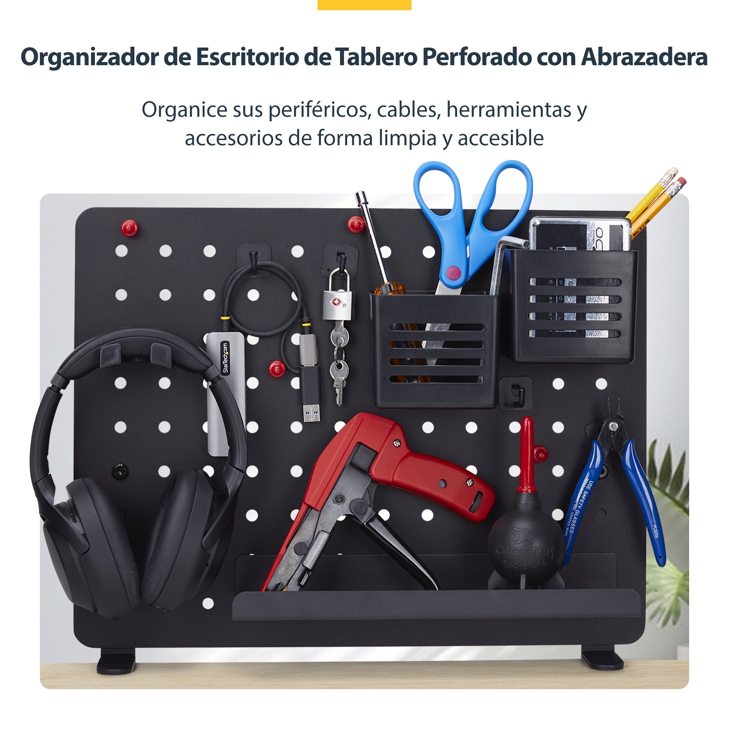 Tablero Perforado De Sobremesa Con Abrazadera - Organizador