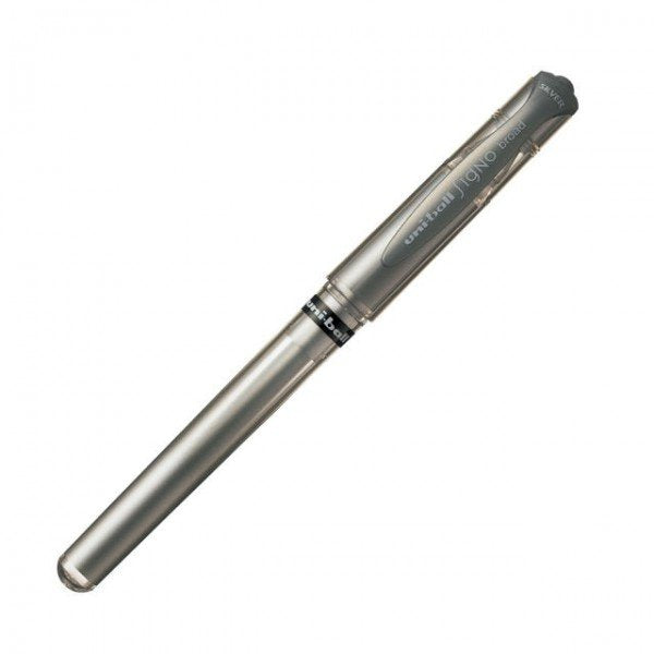 Uniball Rollerball Signo Broad Um-153 W Plata -12u-