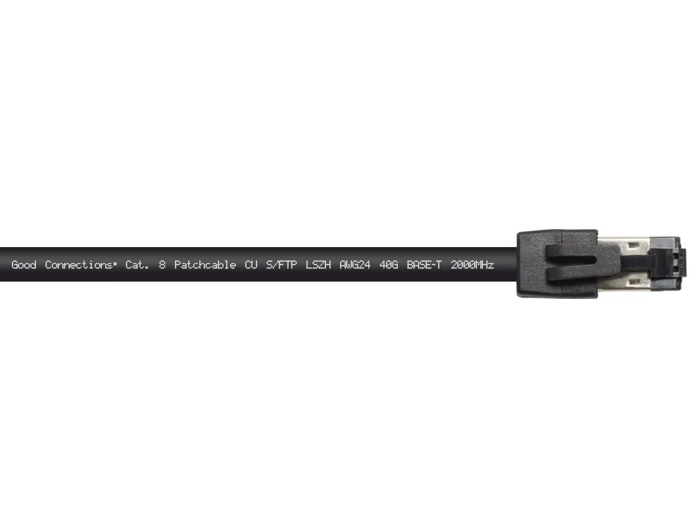 Rns® Cable De Red Cat. 8.1, S Ftp, Pimf, Halogenfrei (Lszh), 2000mhz, 40gbit S, Schwarz, 0,5m, Good Connections®