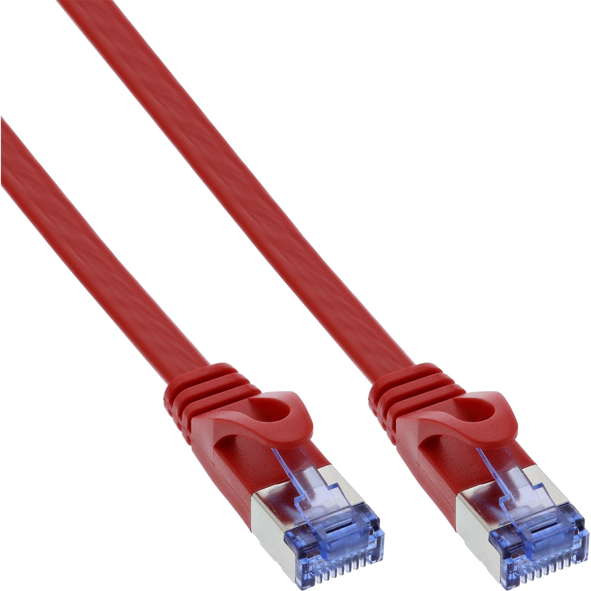 Cable De Red  Plano Inline, U/Ftp, Cat.6a, Rojo, 7 M