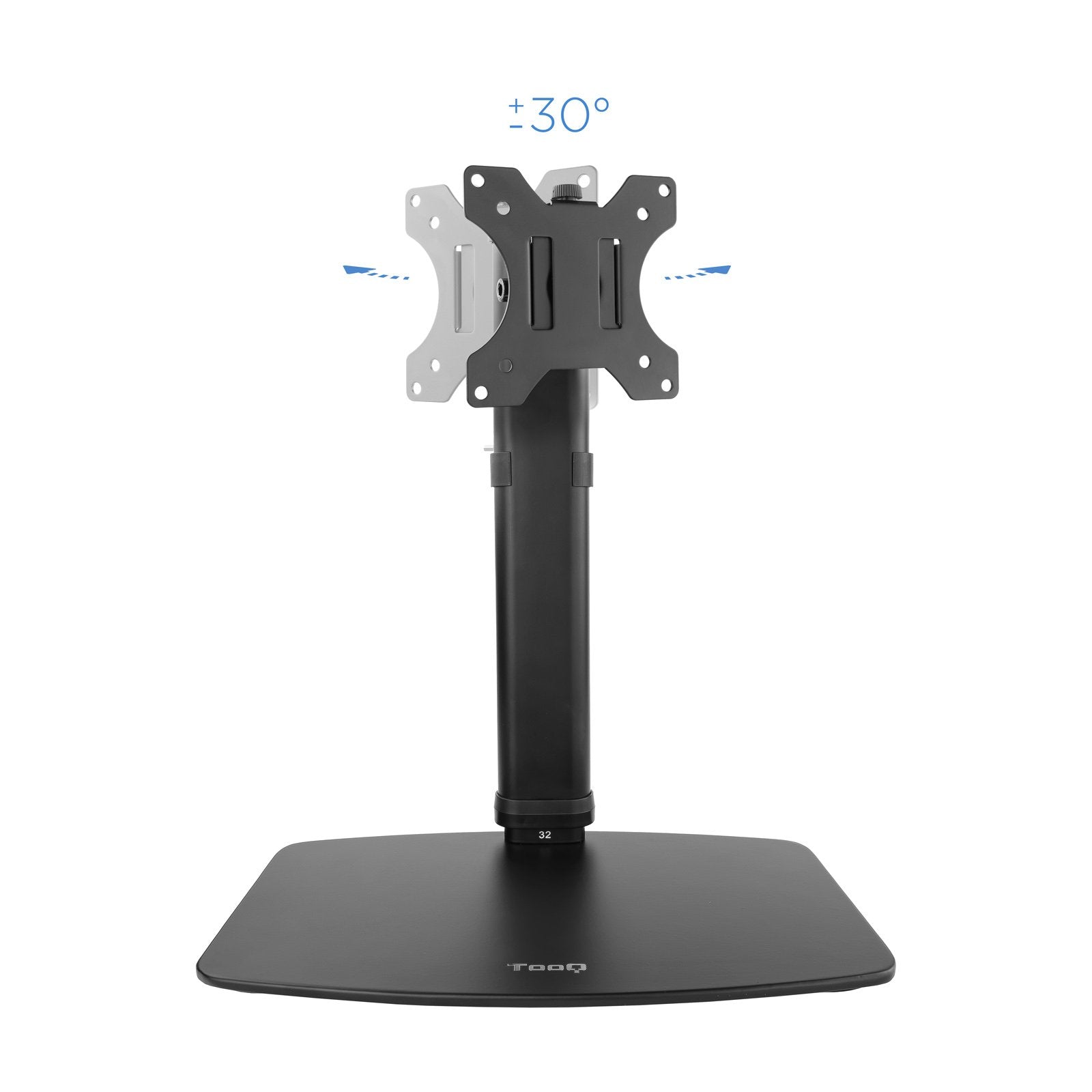Tooq Soporte De Mesa Para Monitor De 17"-27" - Gestion De Cables - Peso Max 6kg - Vesa 100x100mm - Negro
