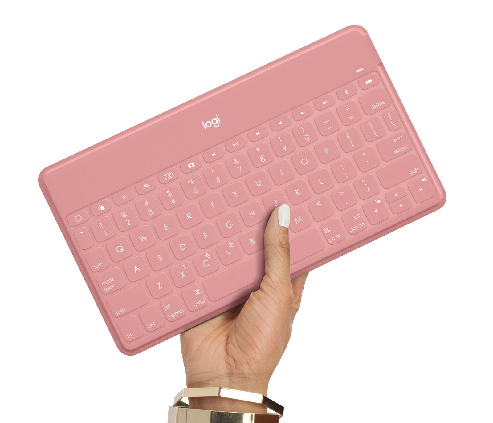 Teclado Compacto Inalámbrico Por Bluetooth Logitech Keys-To-Go Para Iphone Rosa