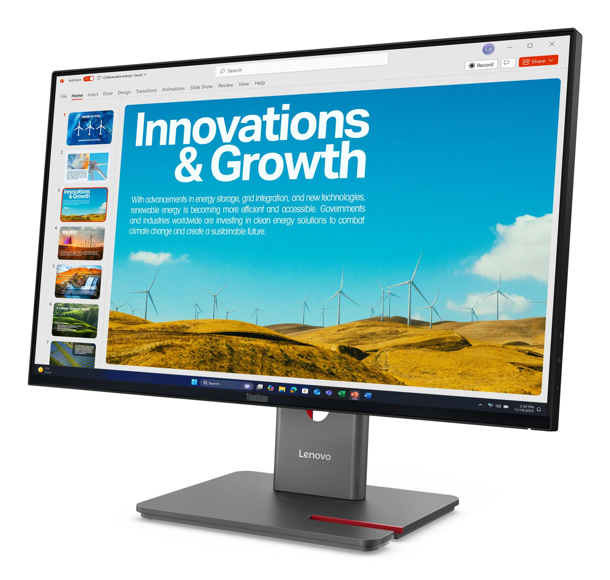 EAN 0198156544872 - Lenovo ThinkVision P24QD-40 pantalla para PC 60,5 cm (23.8") 2560 x 1440 Pixeles Quad HD LCD Negro imagen 3