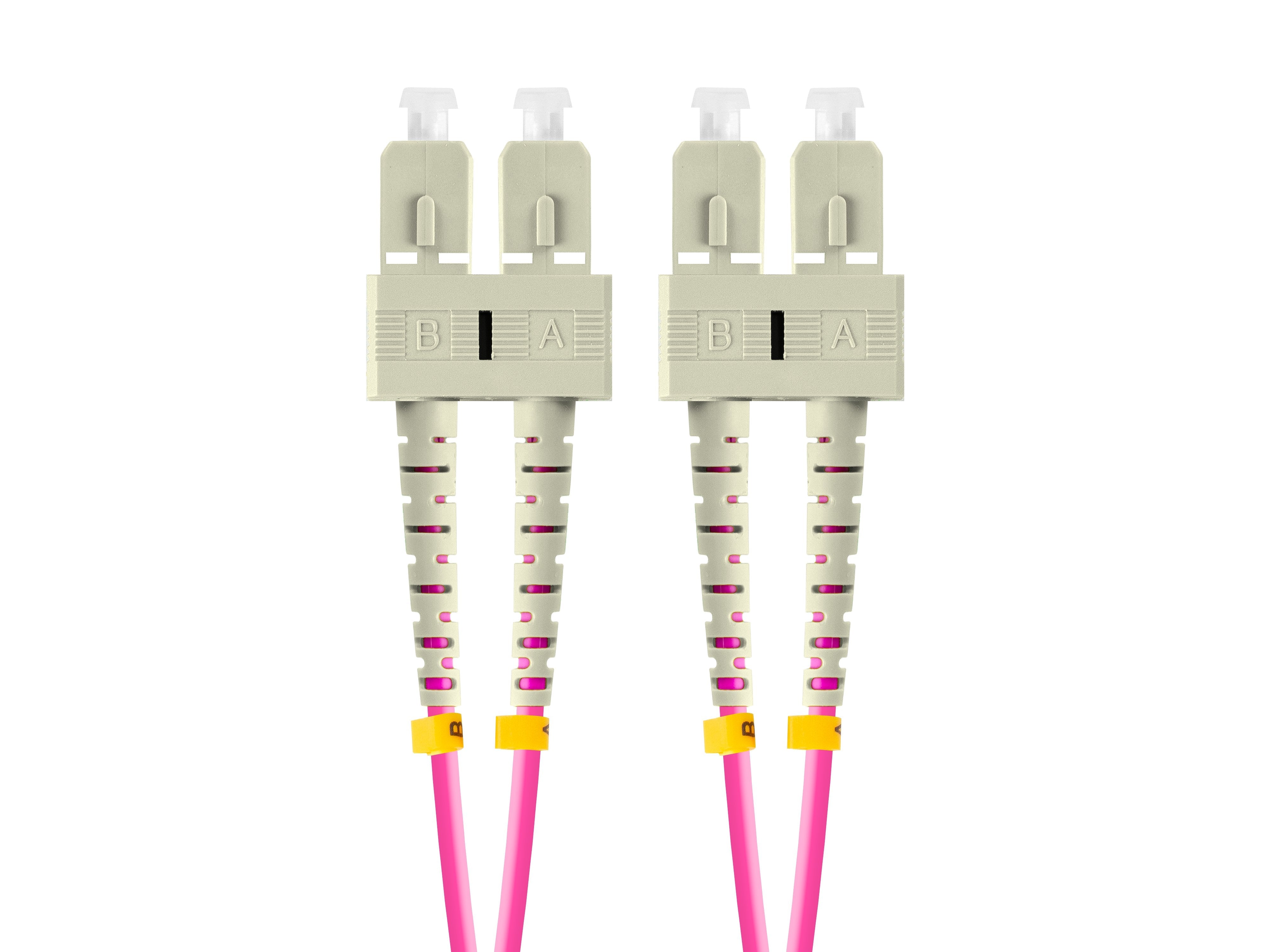 Cable Fibra Óptica 1m Lanberg Multi Sc/Upc-Sc/Upc Duplex Om4 50/125 Lszh Violeta