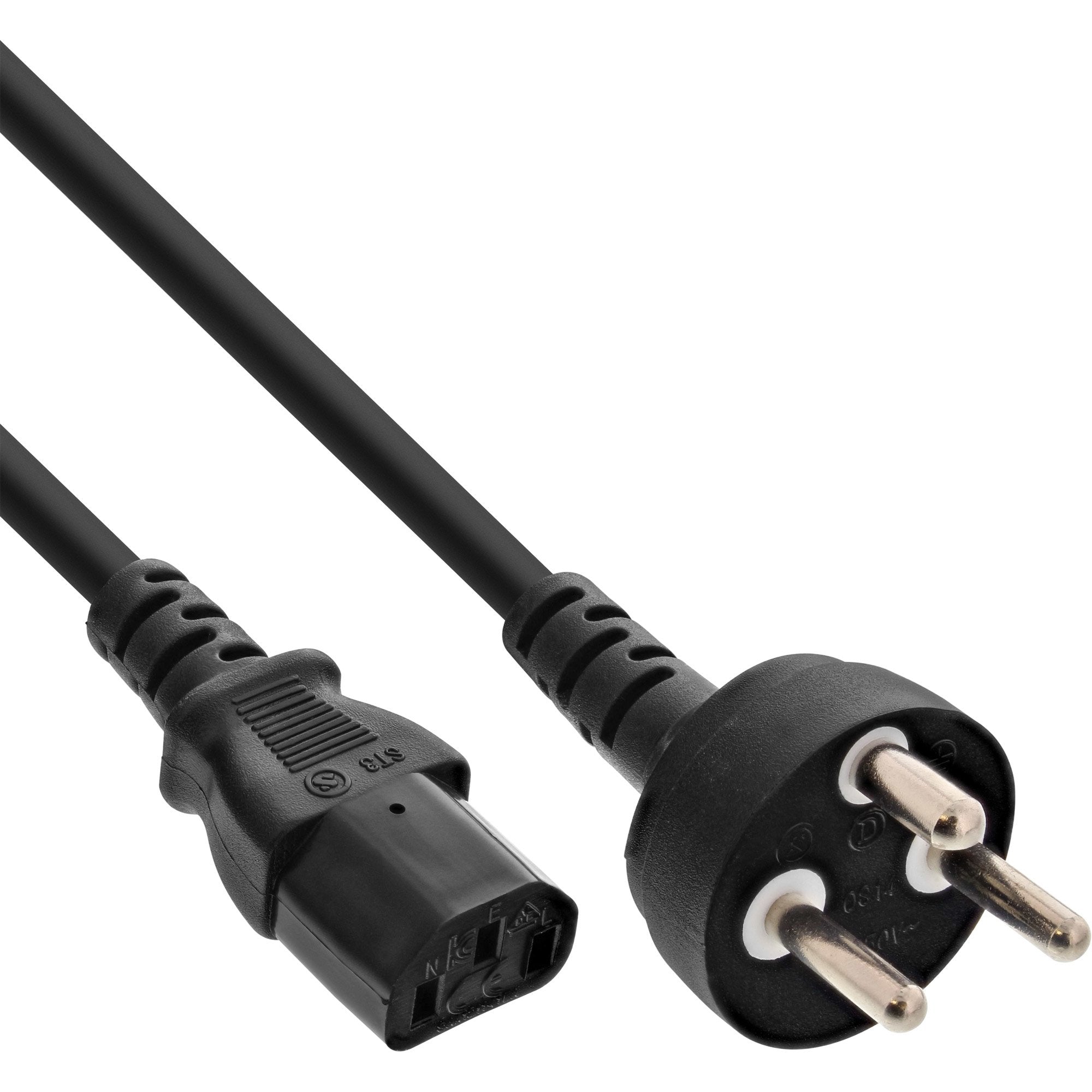 Cable De Alimentación Inline Macho Dinamarca Tipo K A Conector Iec C13 1,8 M