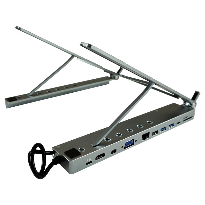 Lc Power Lc-Hub-C-Multi-Stand Para Portatil Hdmi, Mdp, Vga,2xusb3.2, 2xusb-C, Lan,Sd/Msd, Aux
