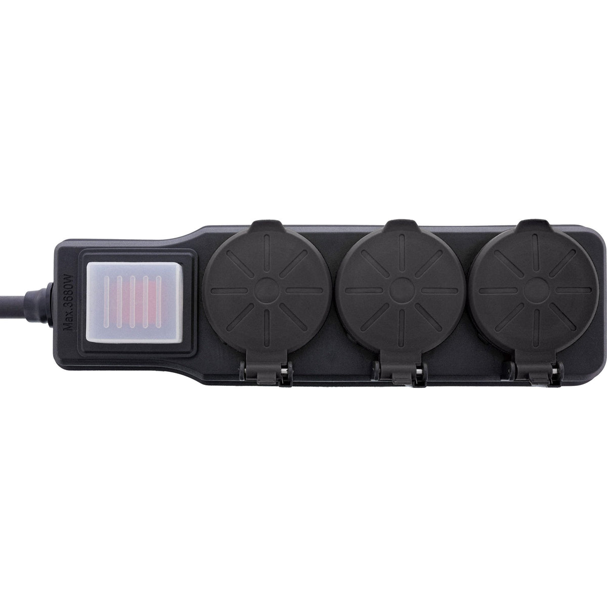 Inline® Outdoor Power Strip, 3 Port Type F German, Ip44, With Power-Switch, 10m