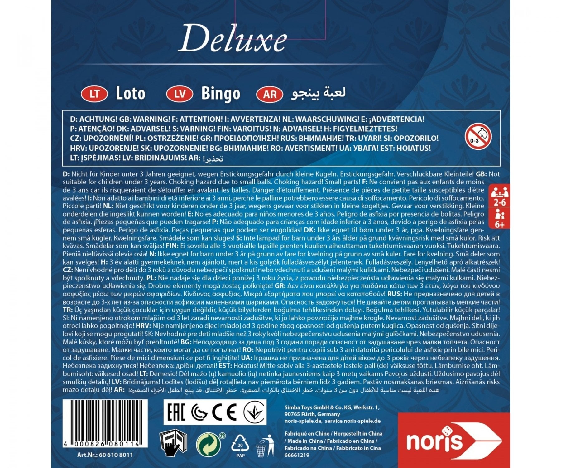 EAN 4000826080114 - Noris Deluxe Bingo Juego de mesa Familia imagen 3