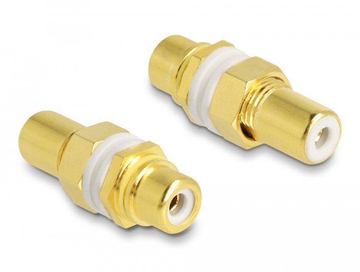 Delock Adaptador De Audio Rca Hembra A Hembra Para Instalación, Anillo Blanco