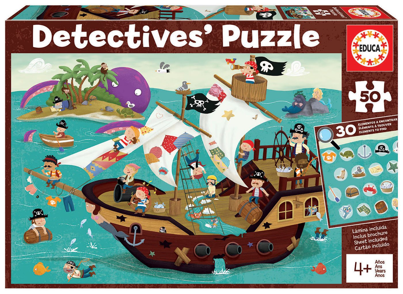 Puzzle Detectives Barco Pirata 50pzs