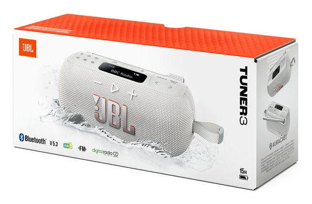 Jbl Tuner 3 Tragbares Dab+/Ukw Bt Radio, Ip68, Blanco