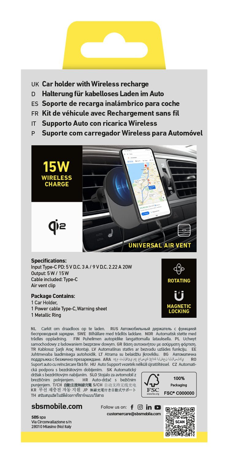 Sbs LFtungsschlitz-Universalhalter 15w Wirelesscharge