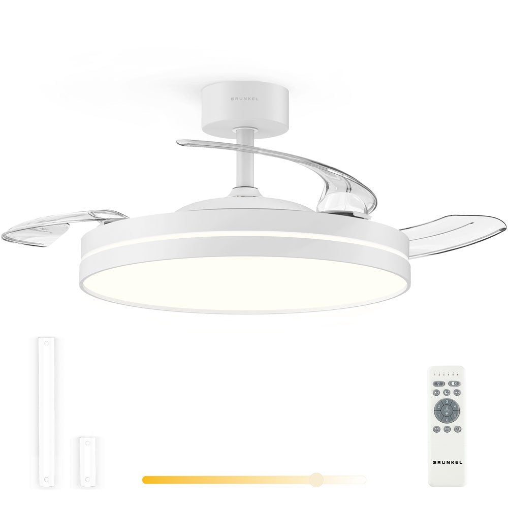 Grunkel Ventilador De Techo Con Luz 24w 6 Velocidades C/Temporizador Blanco