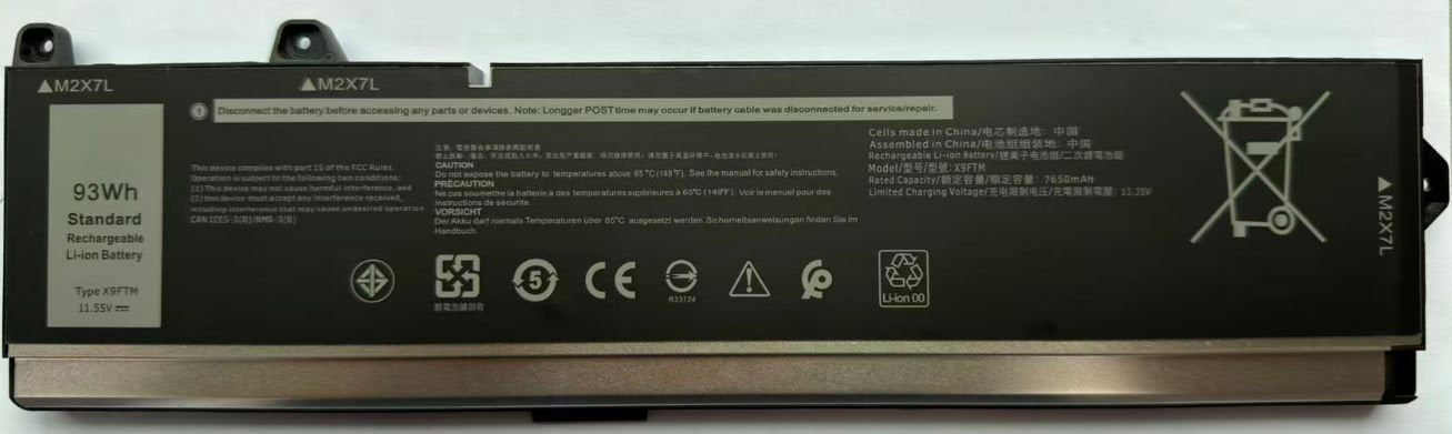 Laptop Battery For Dell  92.98wh 11.55v 8050mah