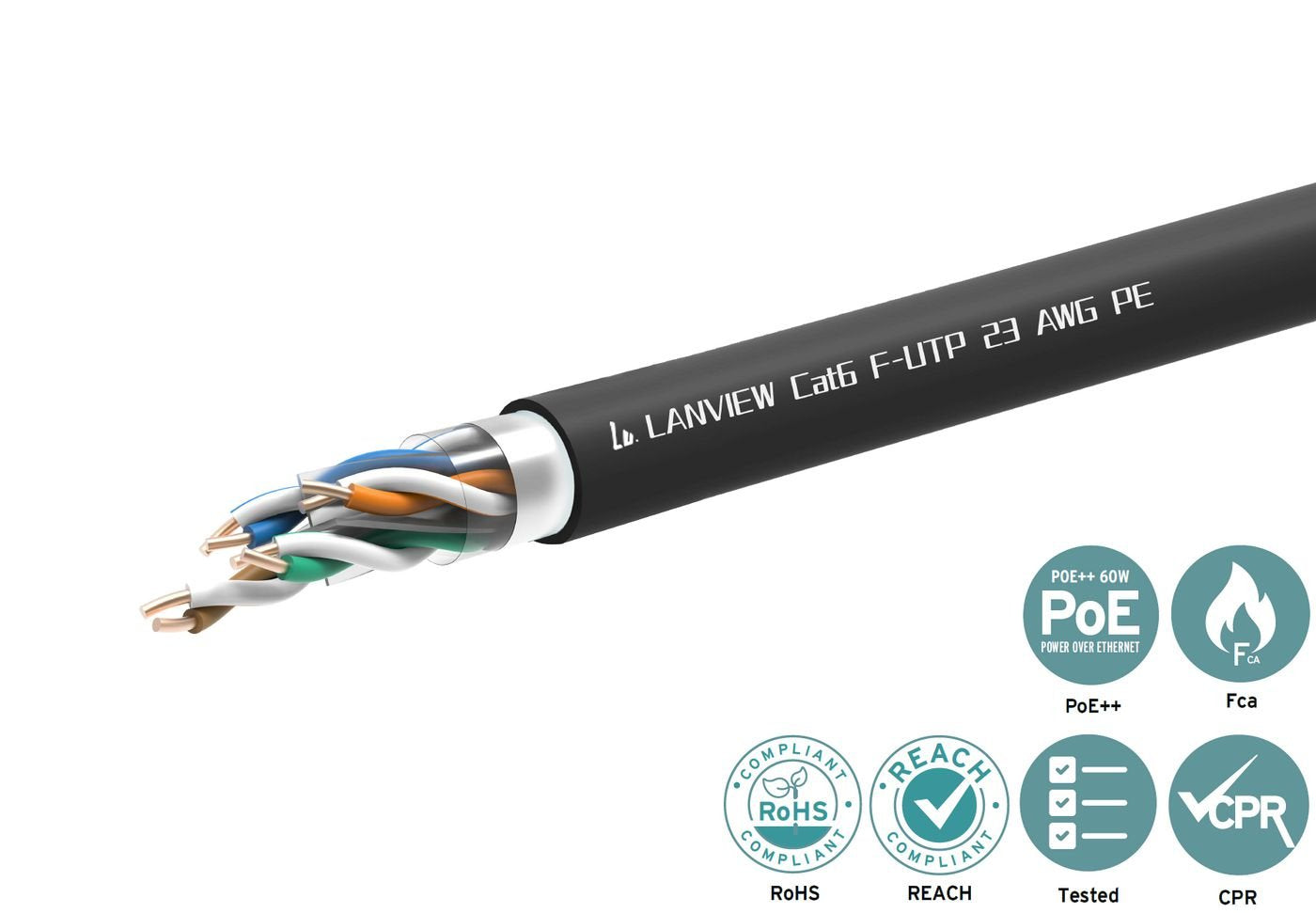 EAN 5715063129203 - Lanview LVN-CAT6PE-FUTP-305M cable de red Cat6 F/UTP (FTP) imagen 2