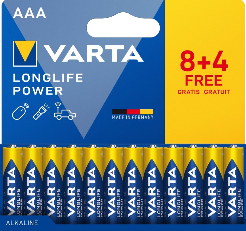 Varta Batterie Longlife Power Aaa Neu 12m. 8+4