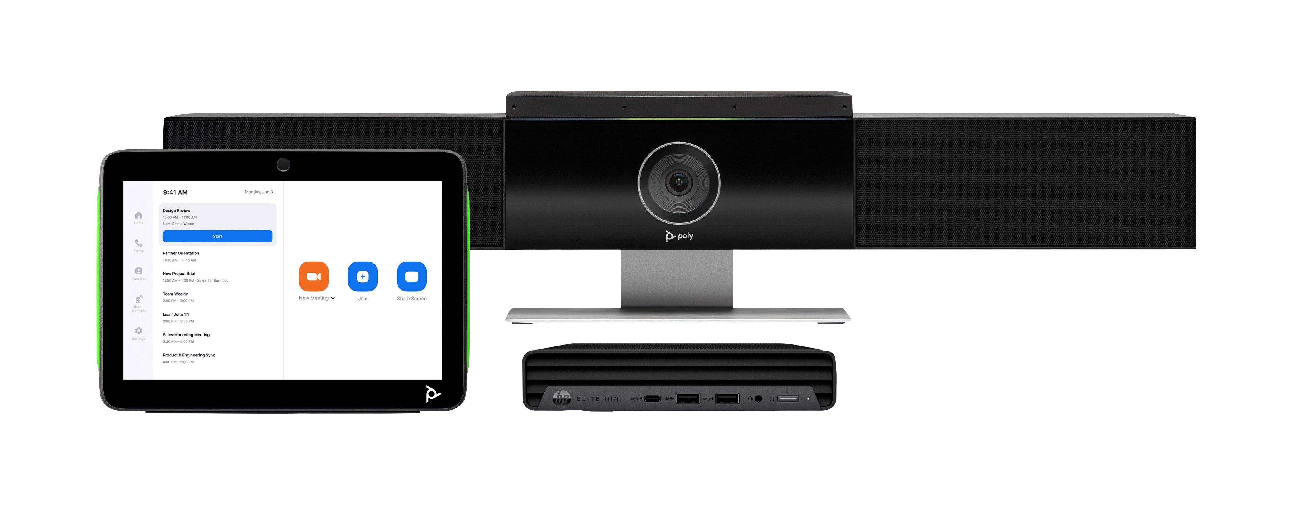 EAN 197961328691 - HP Poly Studio Medium Room Bundle for Zoom Rooms: Studio USB Video Bar and HP PC w/TC10 (ABB) sistema de v imagen 1