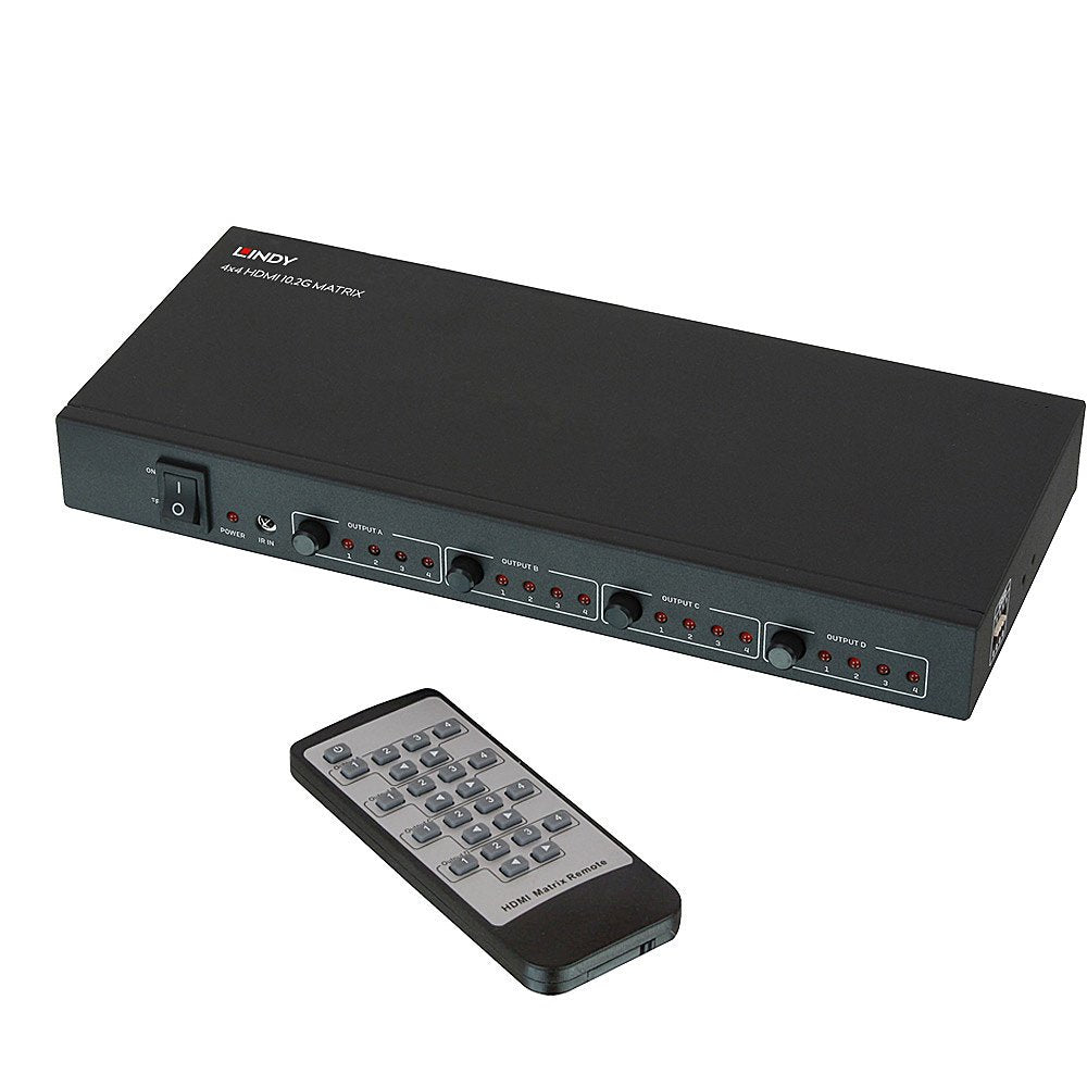 Lindy Conmutador Matriz Hdmi 4k Uhd 10.2g 4x4