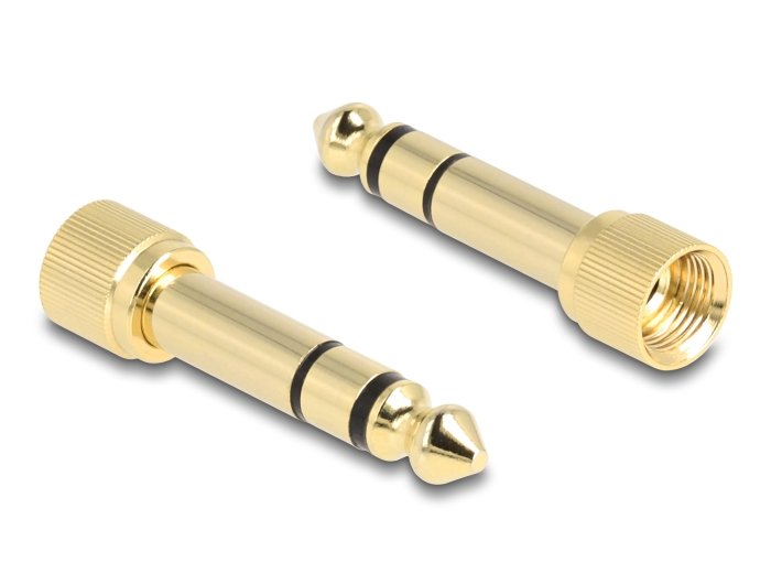 Delock Spiralcable 3,5 Mm 3 Pin Klinkenstecker Zu Klinkenstecker Gewinkelt Mit Schraubadapter Zu 6,35 Mm 75 Cm